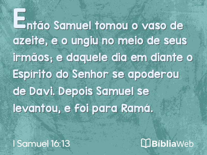 I Samuel 16:13 em imagem para compartilhar