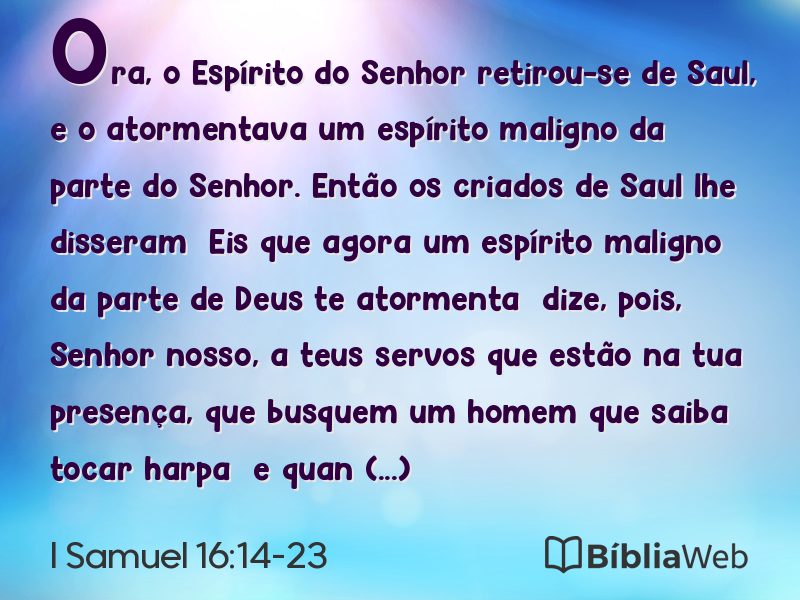 I Samuel 16:14-23 em imagem para compartilhar