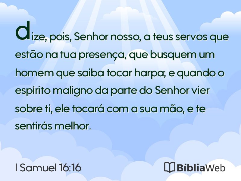 I Samuel 16:16 em imagem para compartilhar
