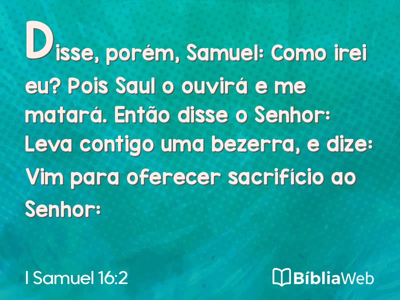 I Samuel 16:2 em imagem para compartilhar