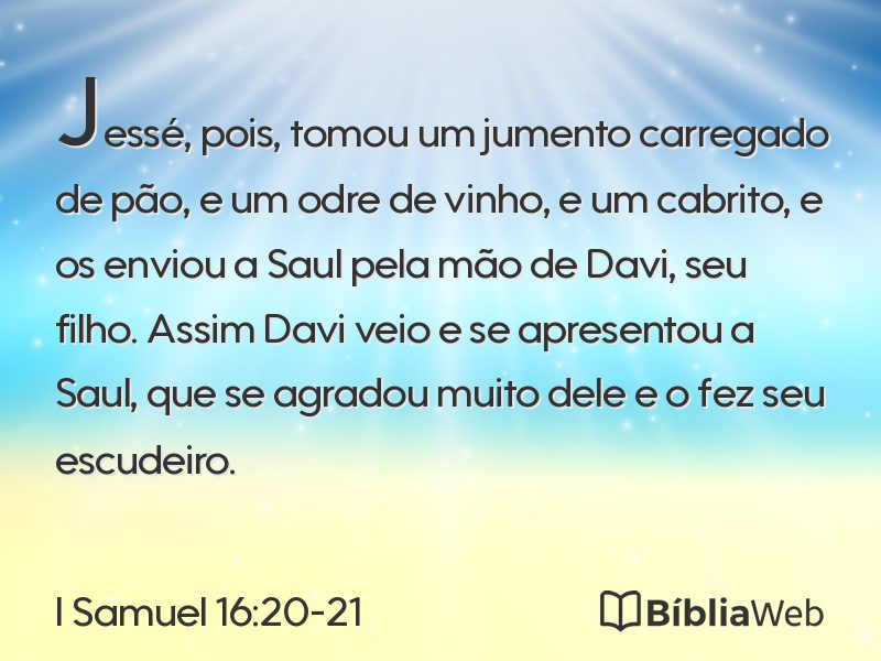 I Samuel 16:20-21 em imagem para compartilhar