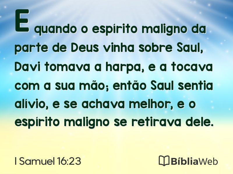 I Samuel 16:23 em imagem para compartilhar