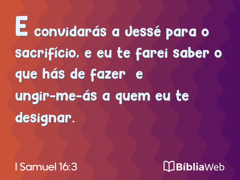 I Samuel 16:3 em imagem para compartilhar