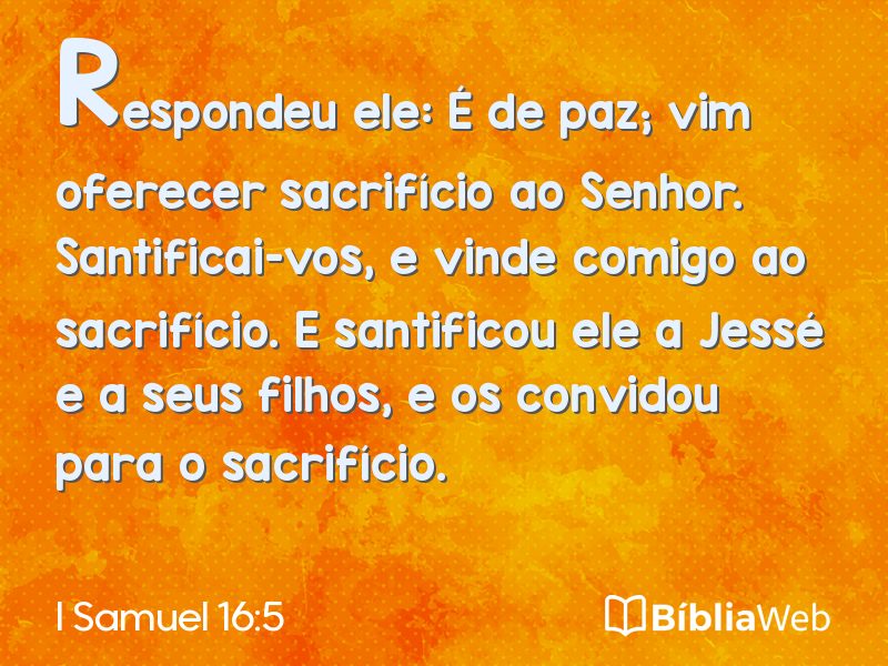 I Samuel 16:5 em imagem para compartilhar