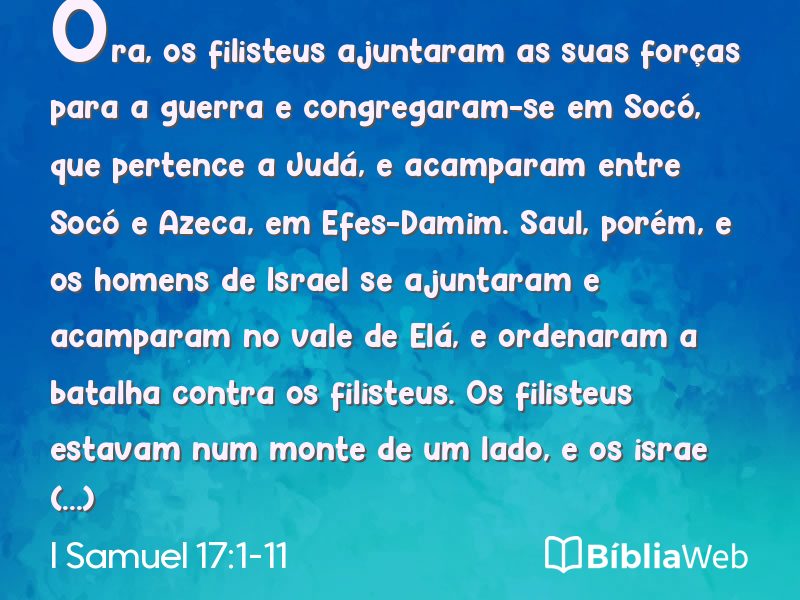 I Samuel 17:1-11 em imagem para compartilhar