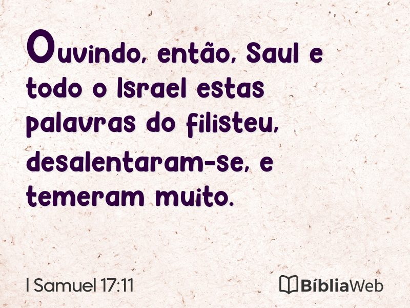 I Samuel 17:11 em imagem para compartilhar