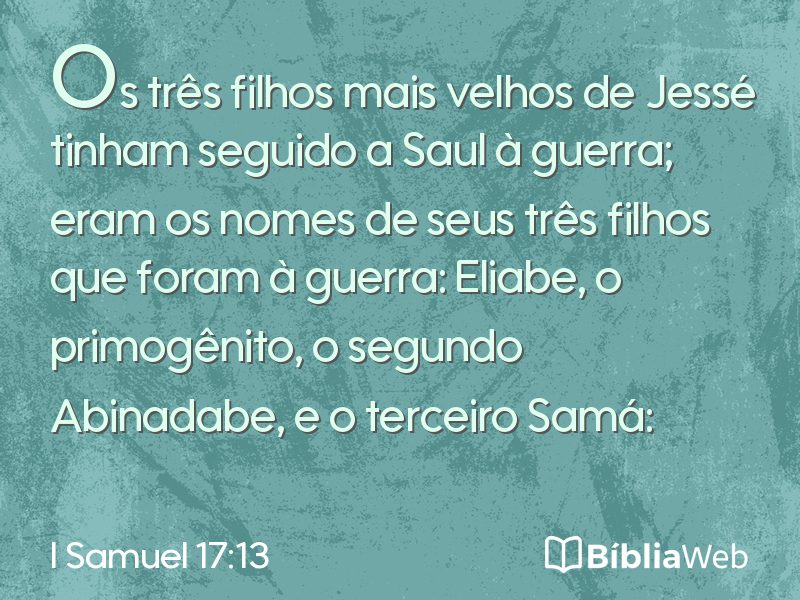 I Samuel 17:13 em imagem para compartilhar