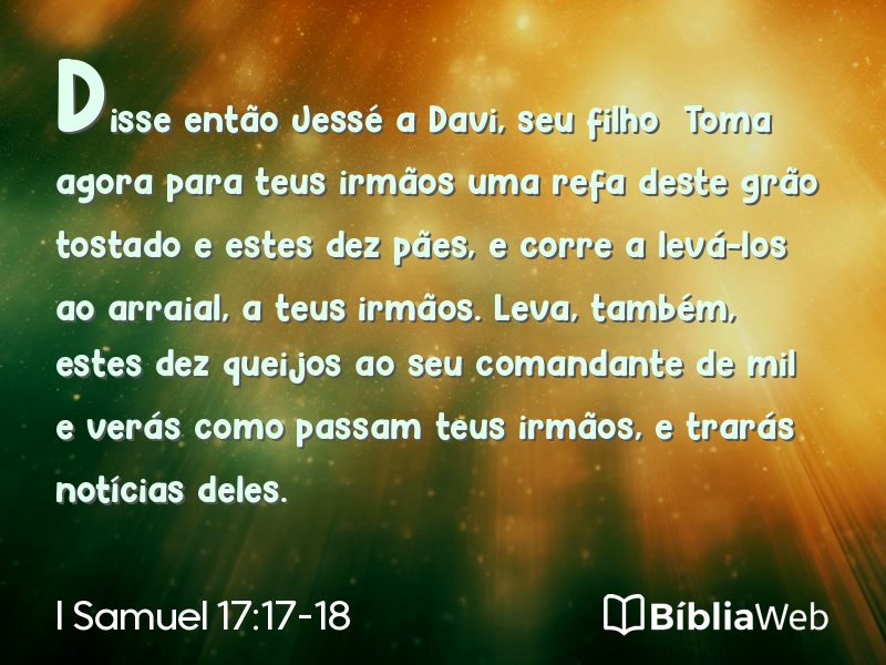 I Samuel 17:17-18 em imagem para compartilhar