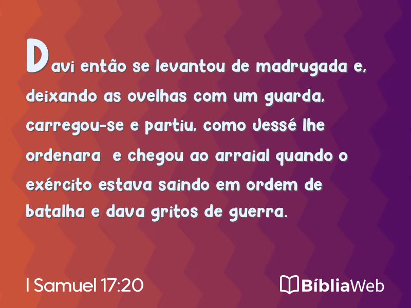 I Samuel 17:20 em imagem para compartilhar