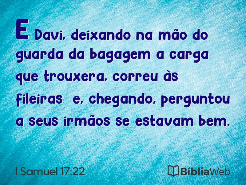 I Samuel 17:22 em imagem para compartilhar
