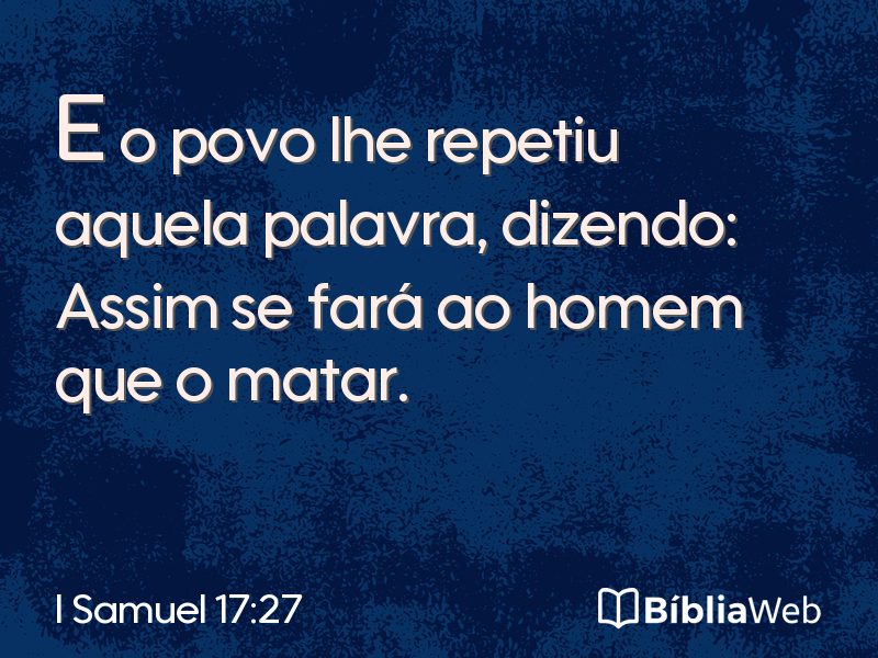 I Samuel 17:27 em imagem para compartilhar
