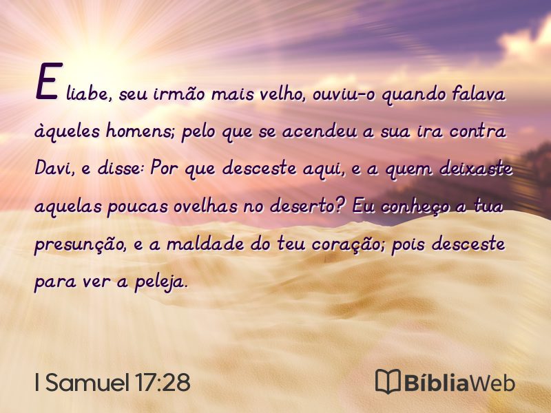I Samuel 17:28 em imagem para compartilhar