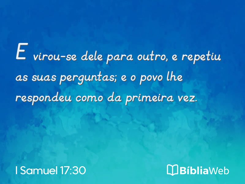 I Samuel 17:30 em imagem para compartilhar