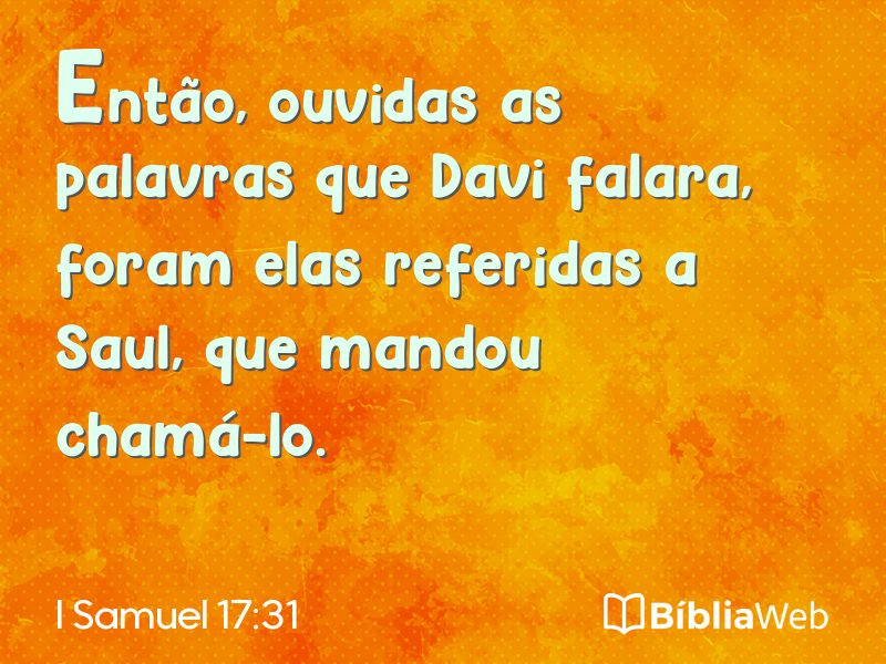 I Samuel 17:31 em imagem para compartilhar