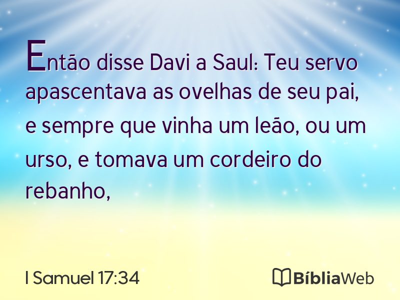 I Samuel 17:34 em imagem para compartilhar