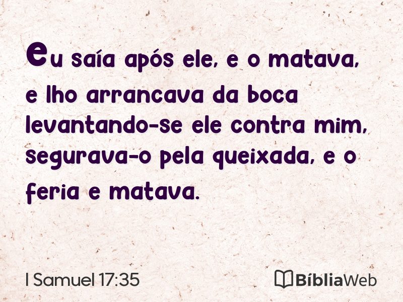 I Samuel 17:35 em imagem para compartilhar