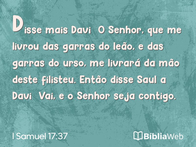 I Samuel 17:37 em imagem para compartilhar
