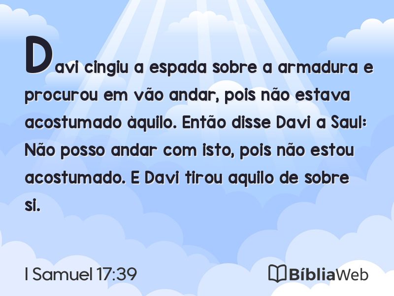 I Samuel 17:39 em imagem para compartilhar