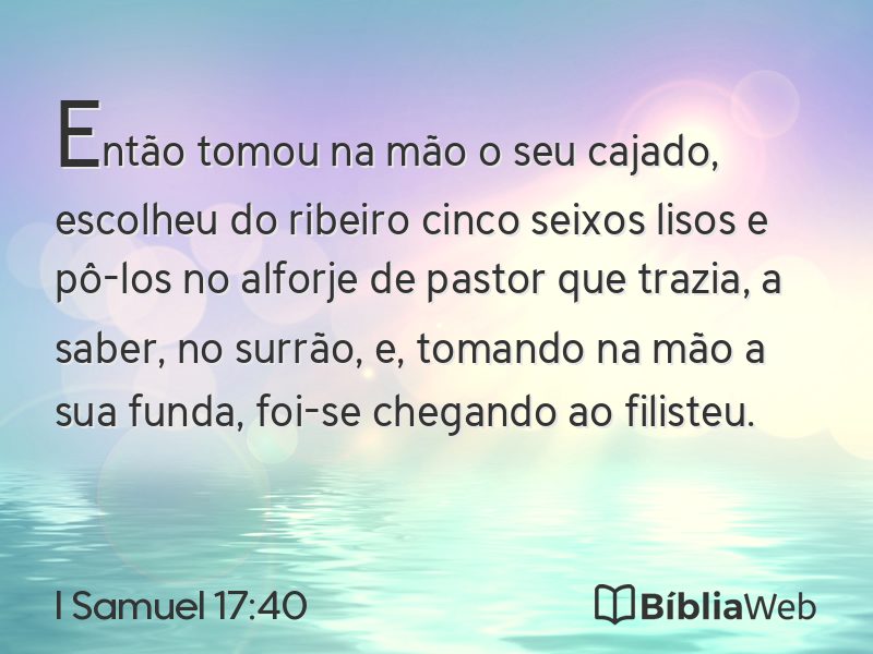 I Samuel 17:40 em imagem para compartilhar