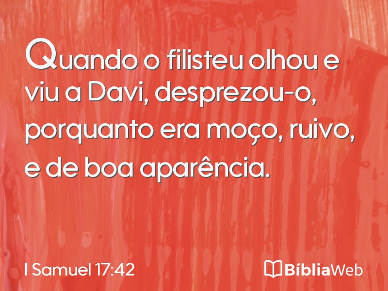 I Samuel 17:42 em imagem para compartilhar