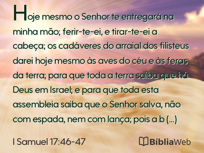 I Samuel 17:46-47 em imagem para compartilhar