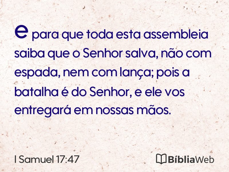I Samuel 17:47 em imagem para compartilhar