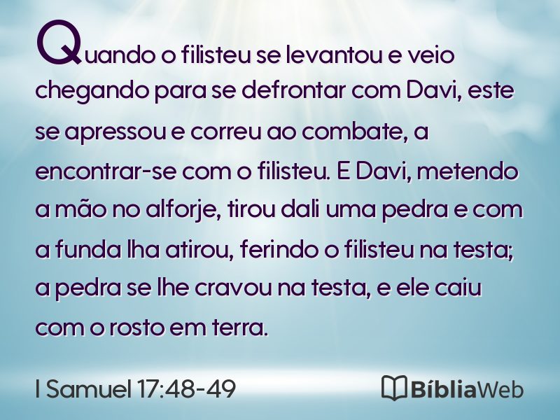 I Samuel 17:48-49 em imagem para compartilhar