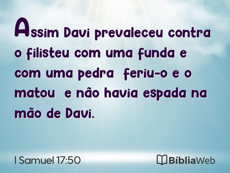 I Samuel 17:50 em imagem para compartilhar