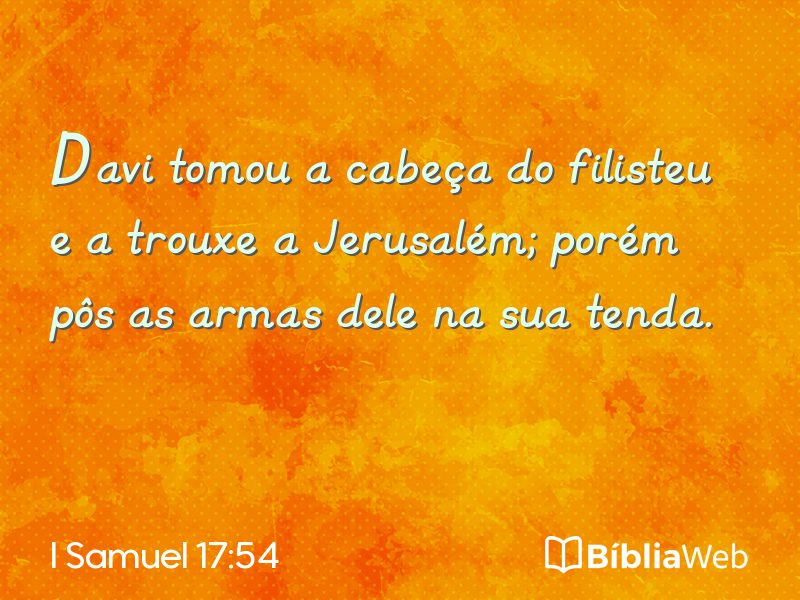 I Samuel 17:54 em imagem para compartilhar
