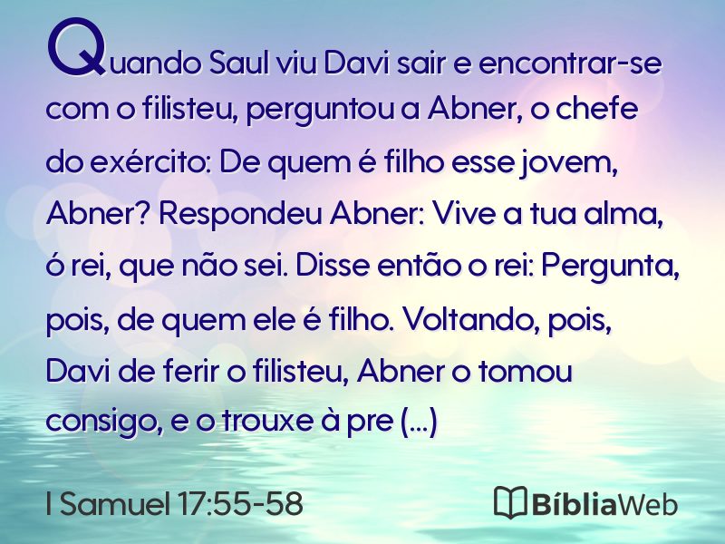 I Samuel 17:55-58 em imagem para compartilhar