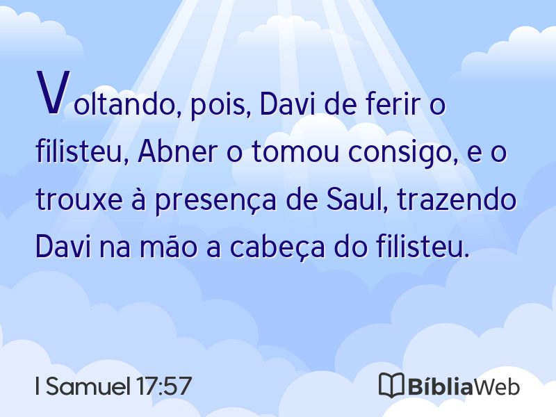 I Samuel 17:57 em imagem para compartilhar