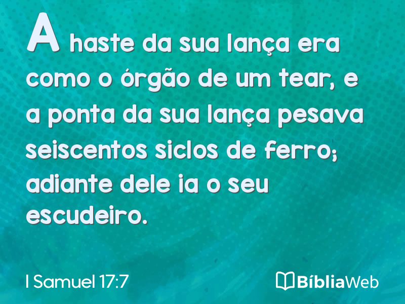 I Samuel 17:7 em imagem para compartilhar