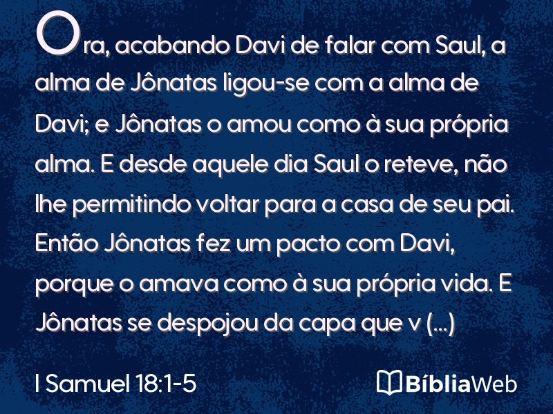 I Samuel 18:1-5 em imagem para compartilhar