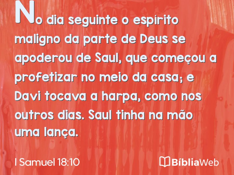 I Samuel 18:10 em imagem para compartilhar