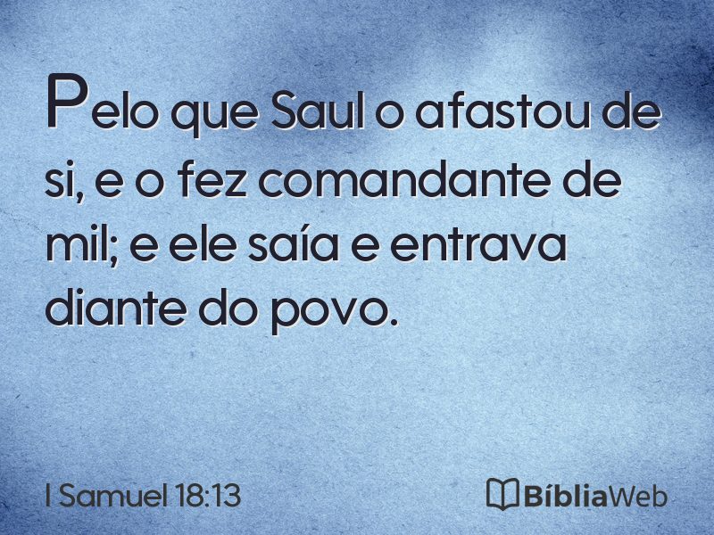 I Samuel 18:13 em imagem para compartilhar