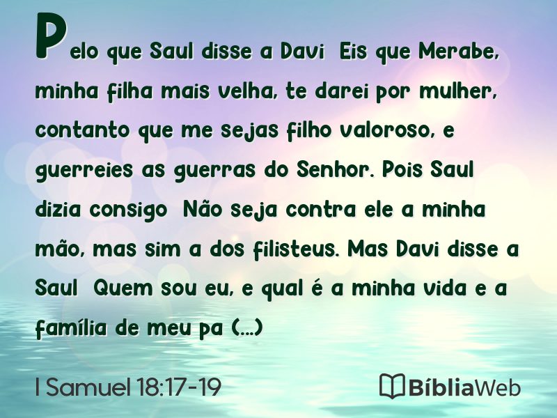 I Samuel 18:17-19 em imagem para compartilhar