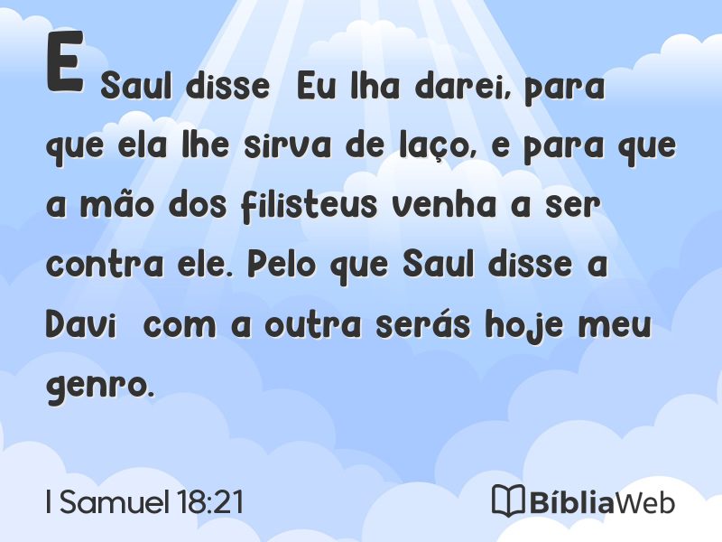 I Samuel 18:21 em imagem para compartilhar