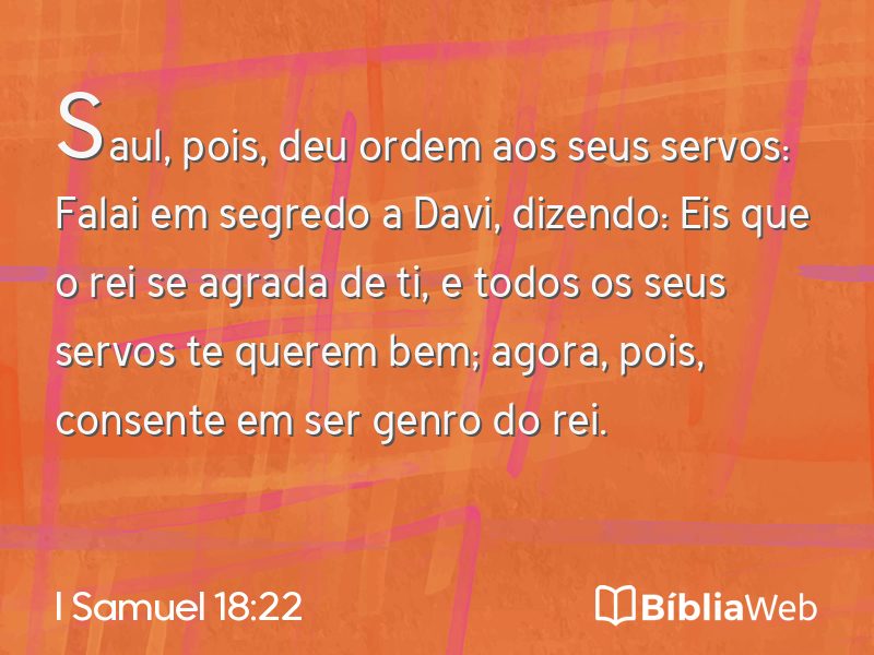 I Samuel 18:22 em imagem para compartilhar