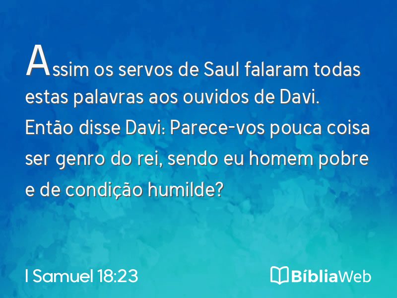 I Samuel 18:23 em imagem para compartilhar