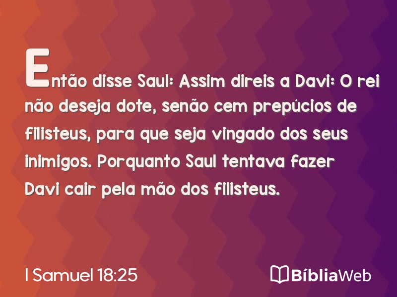 I Samuel 18:25 em imagem para compartilhar