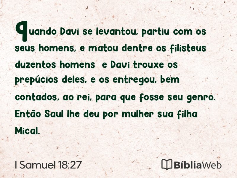 I Samuel 18:27 em imagem para compartilhar