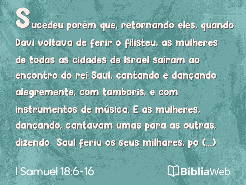I Samuel 18:6-16 em imagem para compartilhar