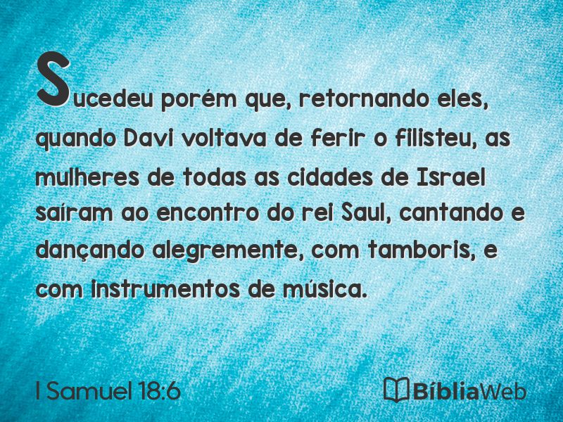 I Samuel 18:6 em imagem para compartilhar