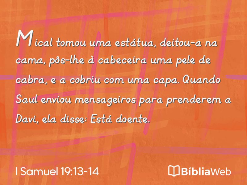 I Samuel 19:13-14 em imagem para compartilhar