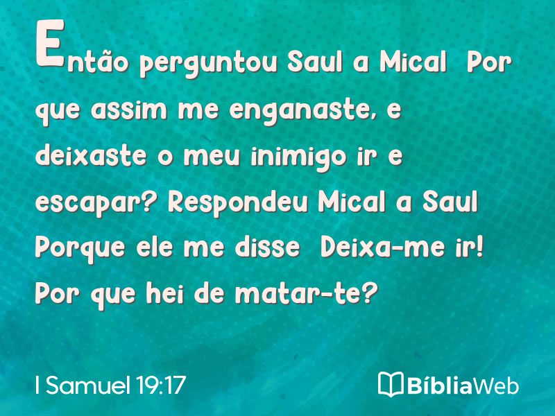 I Samuel 19:17 em imagem para compartilhar