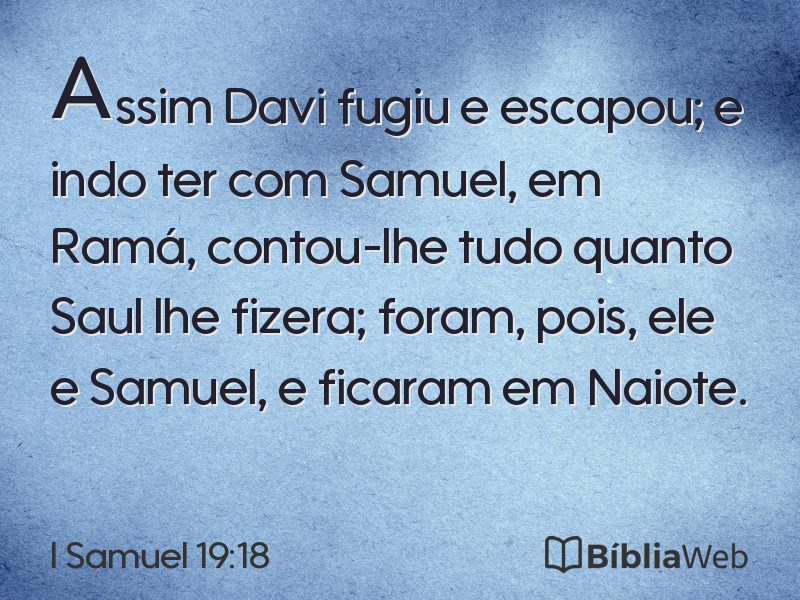 I Samuel 19:18 em imagem para compartilhar
