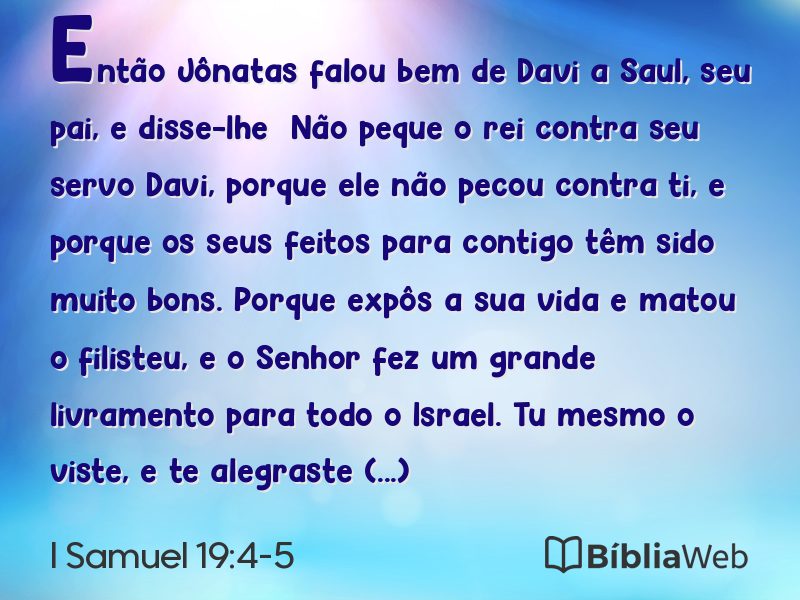 I Samuel 19:4-5 em imagem para compartilhar