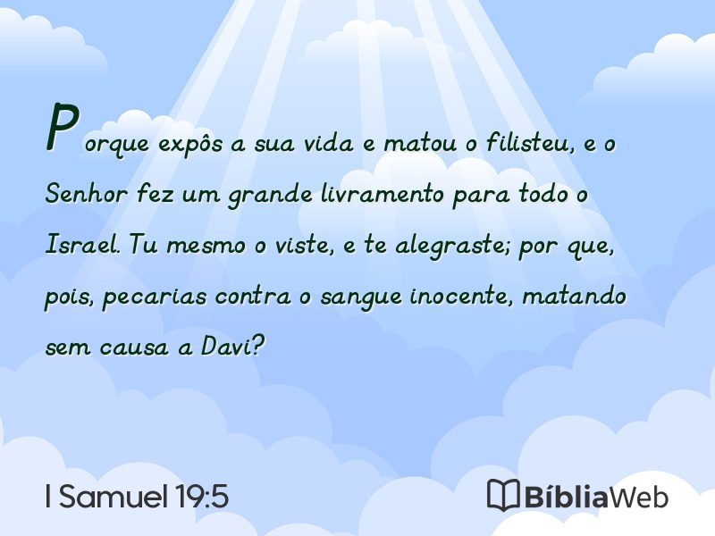I Samuel 19:5 em imagem para compartilhar
