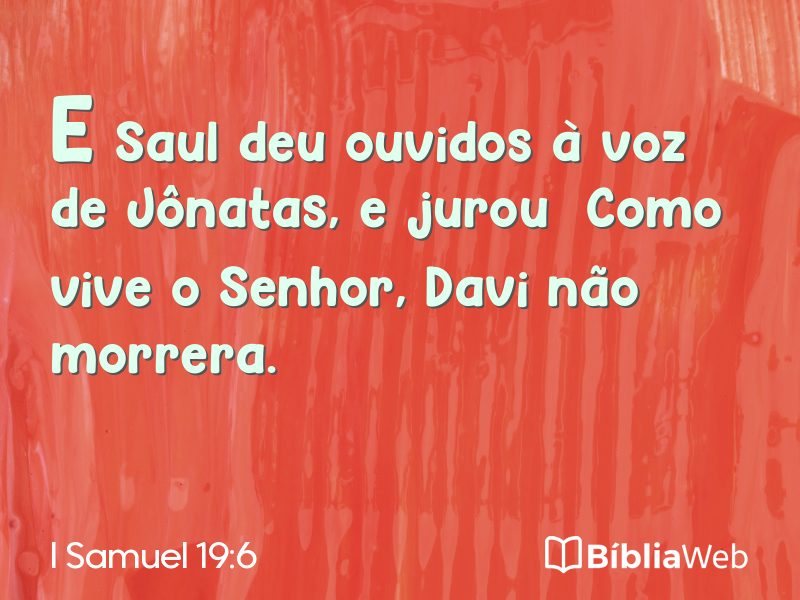I Samuel 19:6 em imagem para compartilhar