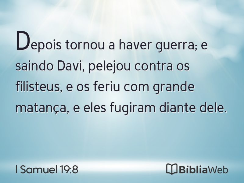 I Samuel 19:8 em imagem para compartilhar